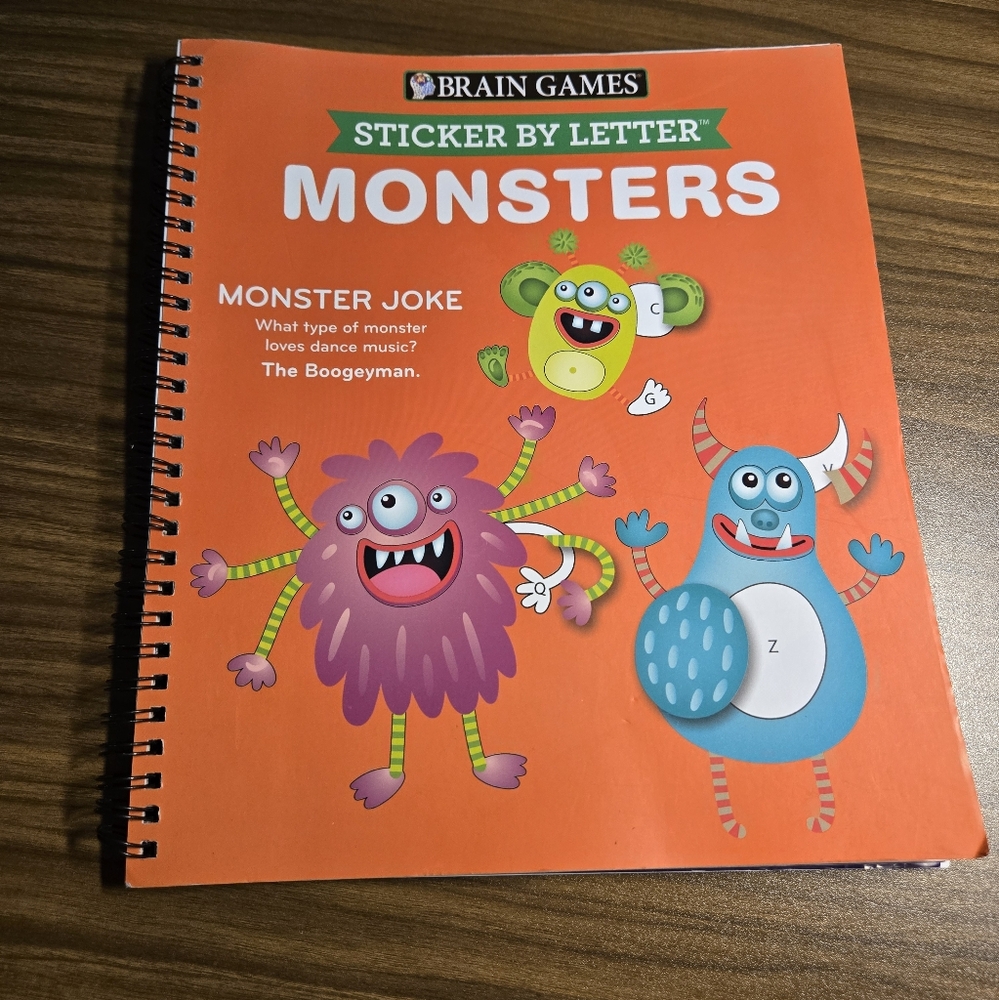 Brain Games - Sticker by Letter: Neon Monsters -- Publications International Ltd